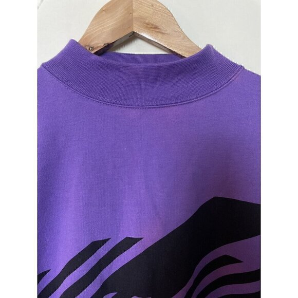 Vintage 80s Reebok Purple Black Sweatshirt M - Picture 6 of 7